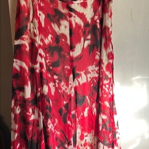 Anne Klein Red and Black A-Line Skirt